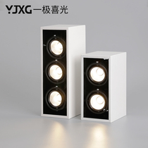 Surface mounted spotlights led dare lights Box lights cob grid lights Downlights Three-head ceiling lights Living room without main light lighting