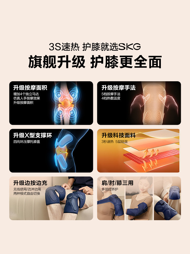 [New Year's Gift] Wang Yibo's Same Model Skg Knee Heating Massager W3 Second Generation Knee Joint Support for Middle-Aged and Elderly People