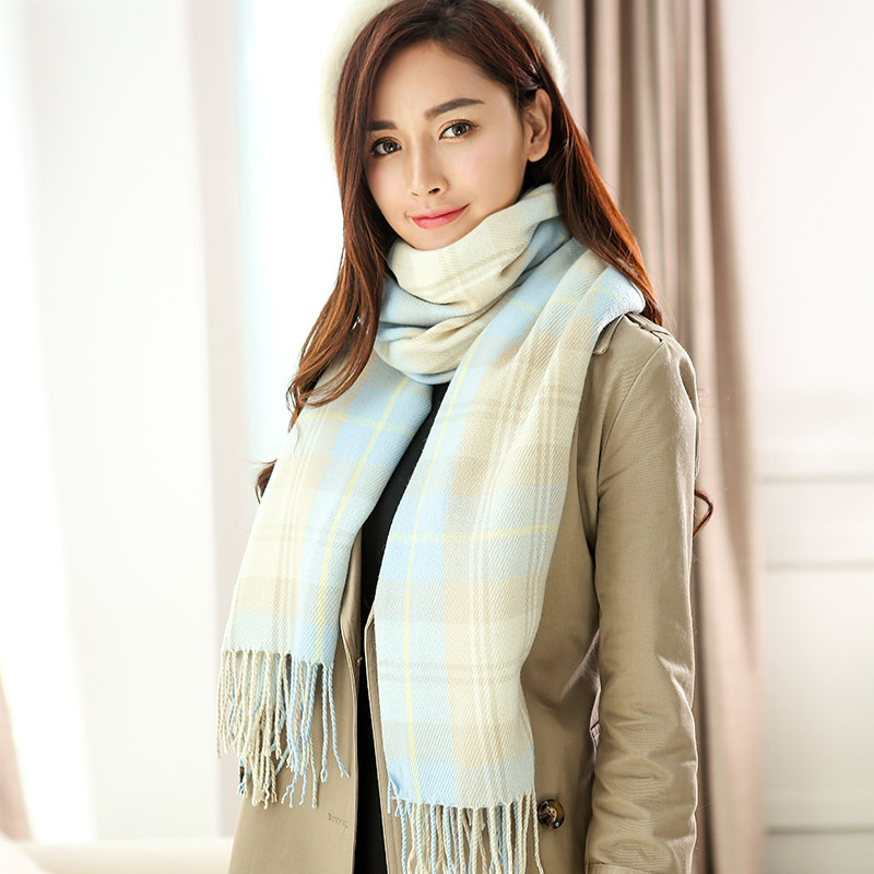 Women's Warm Scarf, Autumn/Winter Long Shawl, Solid Color, Thickened, Cold Protection, Office Use, Neck Warmer, Tassel, Versatile