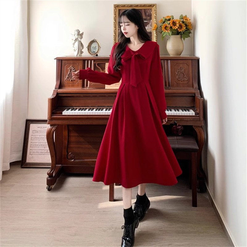 Plus-Size Women's Clothing, Fat Sister Bride's Toast Dress, High-End Red Maternity Dress to Cover the Belly, Engagement Dress, Autumn Dress Plus-Size Women's Clothing, Fat Sister Bride's Toast Dress, High-End Red Maternity Dress to Cover the Belly, Engagement Dress, Autumn Dress