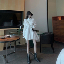 2020 new niche sweet first love Platycodon grandiflorum Super fairy irregular skirt can salt sweet shirt dress autumn