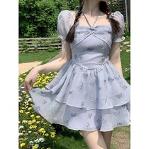 2022 Summer New Sweet and Gentle Wind Butterfly Jacquard Dress Advanced Sense Temperament Thin Puffy Princess Dress