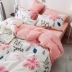 Cotton cotton flannel san hô lông cừu bốn mảnh Bộ đồ giường 1,8m vải lanh ba mảnh trải giường