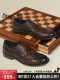 Desai Brogue Carved Leather Shoes Men's Genuine Leather Formal Business Handmade Men's Shoes British Style Increased Casual Derby Shoes