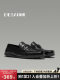 Desai autumn and winter new black British style slip-on loafers for men retro business soft-soled casual leather shoes