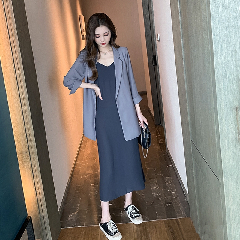 【嫦姿】港风西服吊带裙两件套-秒客网