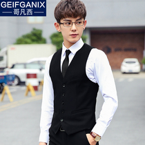 Mens suit vest spring and Autumn Korean version slim British fashion suit Small vest Casual professional formal horse clip man