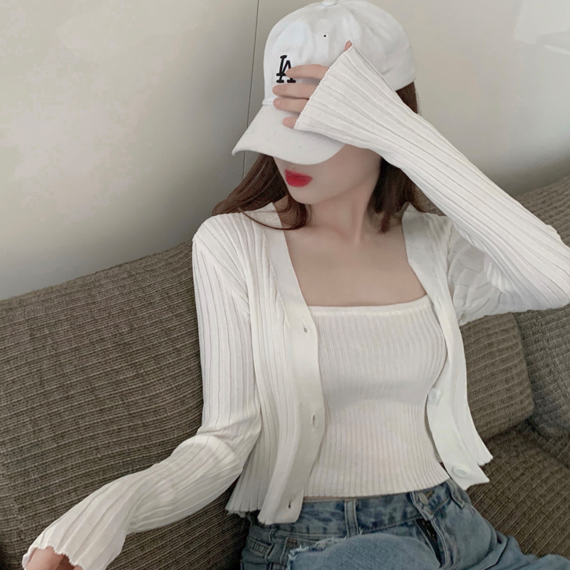 Spring and Summer New Plus-Size Shawl Outerwear, Sun-Protective Knitted Cardigan Jacket for Women, Thin Long-Sleeved Ice Silk Air-Conditioning Shirt