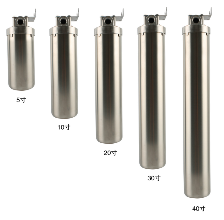 10-inch pipe single-core water purifier resistant to high-pressure hot water domestic industrial grade 304 stainless steel front filter