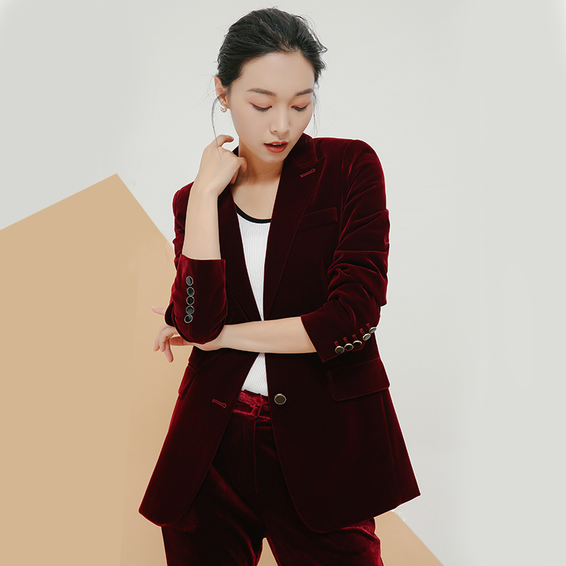 Korean Style Blazer for Women 2025 New Spring and Autumn Fashion Mid-Length Plus Size Velvet Casual Suit Jacket for Women Korean Style Blazer for Women 2025 New Spring and Autumn Fashion Mid-Length Plus Size Velvet Casual Suit Jacket for Women