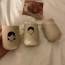 Pack of two couple mouthwash cup portable simple ins style cute plastic toothbrush cup creative toothbrush cup for men and women