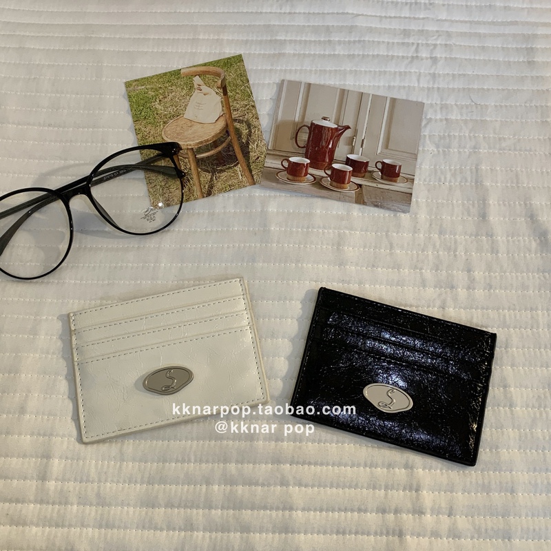 Retro One-Piece Card Holder Pu Leather Exquisite Niche ins Japanese Style Creative Crackle Multi-Card Slot Coin Purse 25 New Models