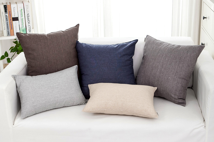 Đơn giản Nhật Bản không thấm nước bông gối đệm màu rắn sofa ngủ trưa văn phòng thắt lưng áo gối áo gối xe trở lại gối tựa lưng cao su non