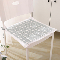 Plaid cotton linen double cushion cushion thin office student dining table and chair cushion cushion sofa four seasons breathable