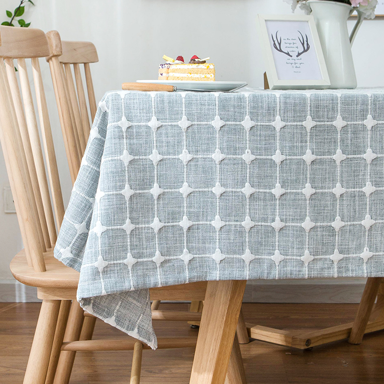 Minimalist day style cotton linen grid table cloth small fresh table cloth art tea table cover table cloth desk Nordic long square