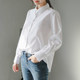 White shirt women's new 2024 spring loose Korean style spring high-end shirt top design niche