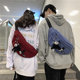 Tide brand Japanese chest bag men's ins simple shoulder bag waist bag backpack small shoulder bag female canvas student messenger bag