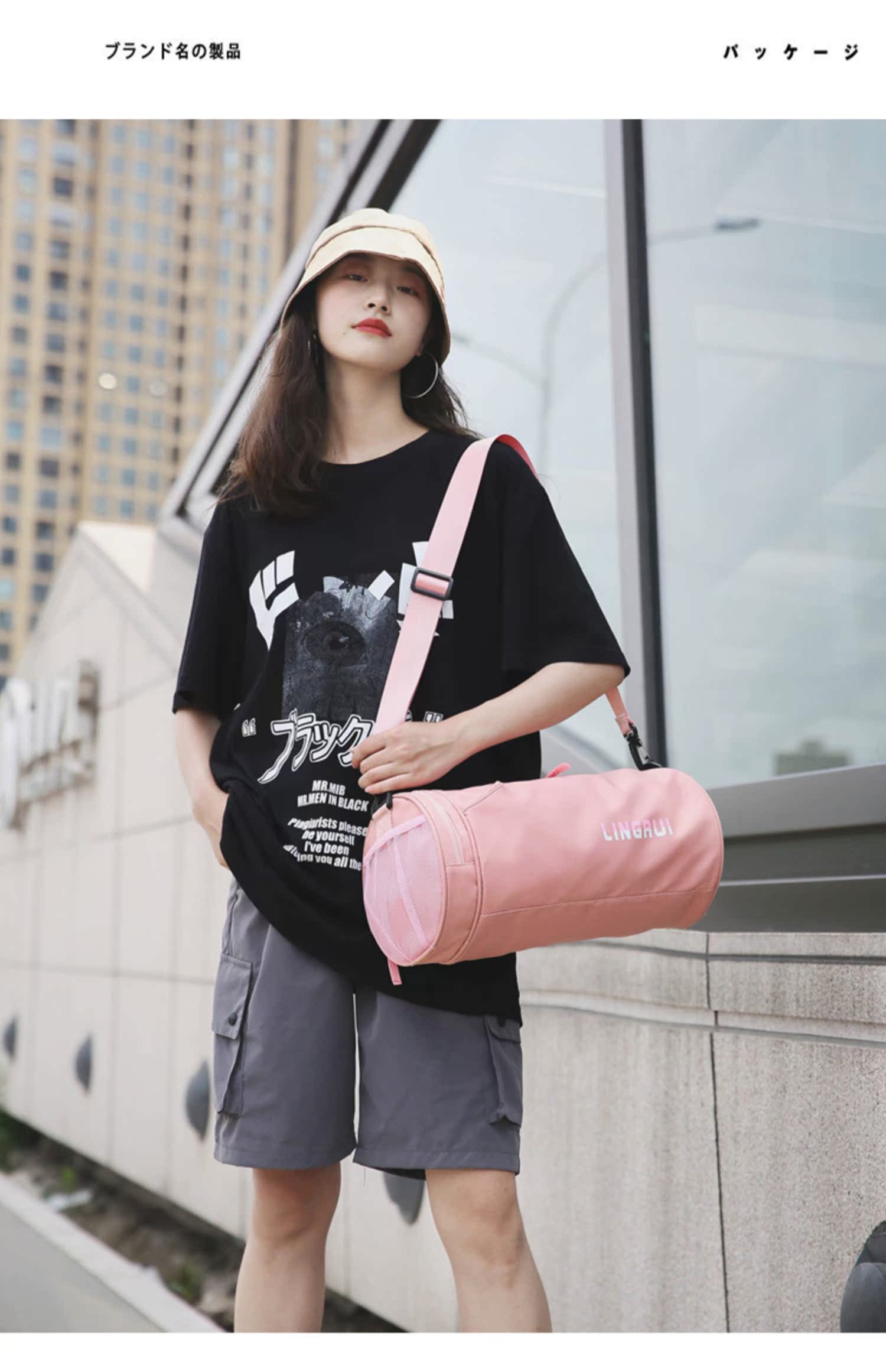 Túi thể thao nam túi thể dục lưới màu đỏ túi du lịch khoảng cách ngắn túi du lịch nữ nhỏ xách tay sinh viên xi lanh túi xách - Túi du lịch shop bán túi du lịch
