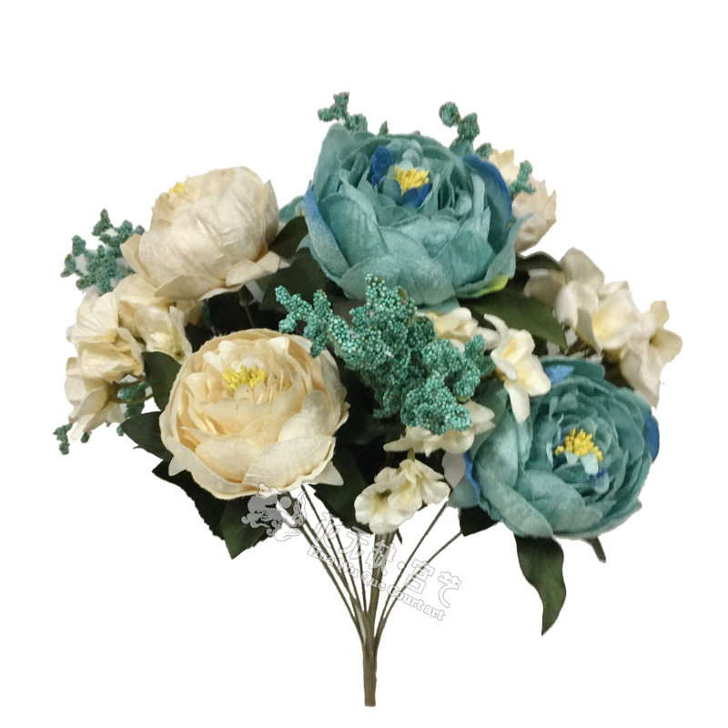 Manufacturers direct sales simulation European bouquet peony fake flower decoration flower living room set simulation peony flowers