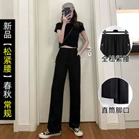 Черные осенние штаны, эластичная талия, 98см