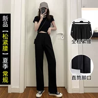 Черные летние штаны, эластичная талия, 98см