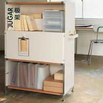 JUGAR pole rack (double-sided cabinet) shelf partition Japanese minimalist living room double-sided use of bookshelves