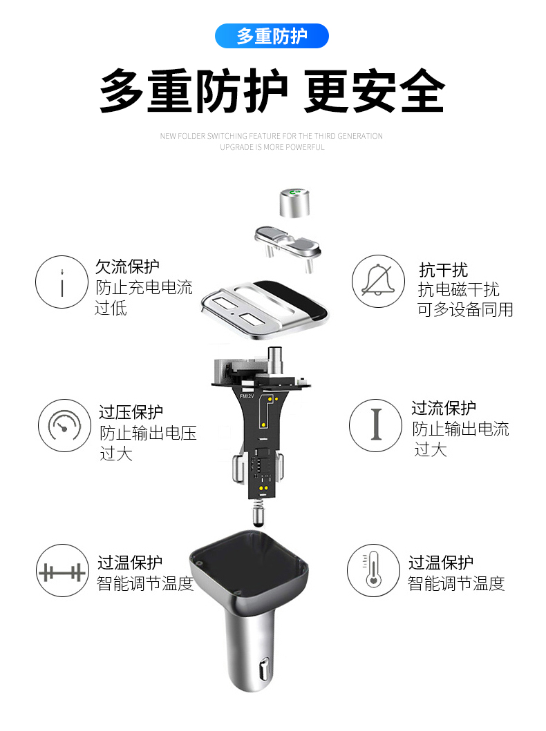 kich song wifi Máy nghe nhạc mp3 xe hơi hiện đại Bluetooth thu âm nhạc xe hơi u đĩa điện thoại rảnh tay sạc xe hơi - Trình phát TV thông minh wifi xuyên tường