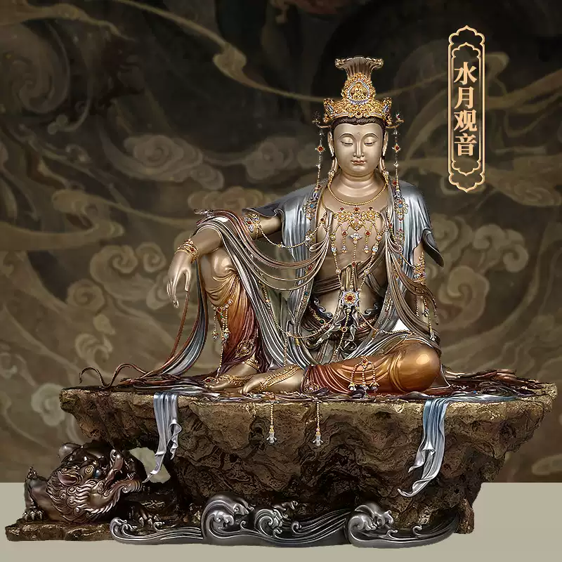 中国　チベット　観音像　陶製　仏教美術　送料込み250327 仏像 仏教美術 銅製 チベット仏 中国古玩 鍍金仏 チベット 観音 観音