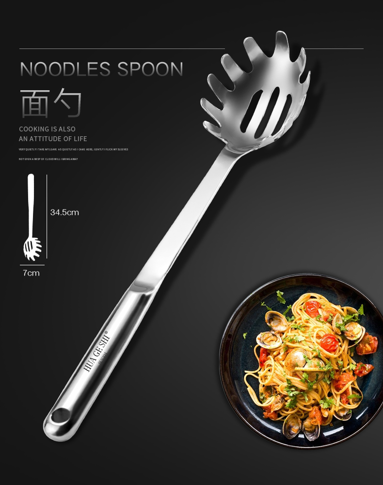 304 xẻng inox muỗng đặt xẻng bếp đầy đủ xẻng muỗng gia dụng nấu ăn bảy món - Phòng bếp kệ đựng gia vị 3 tầng