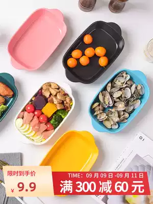 Baked rice baking tray oven Bowl plate creative Net red plate ceramic tableware plate home cute barbecue