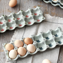 Egg tray Egg plate Creative plate Ceramic tableware household Jingdezhen plate