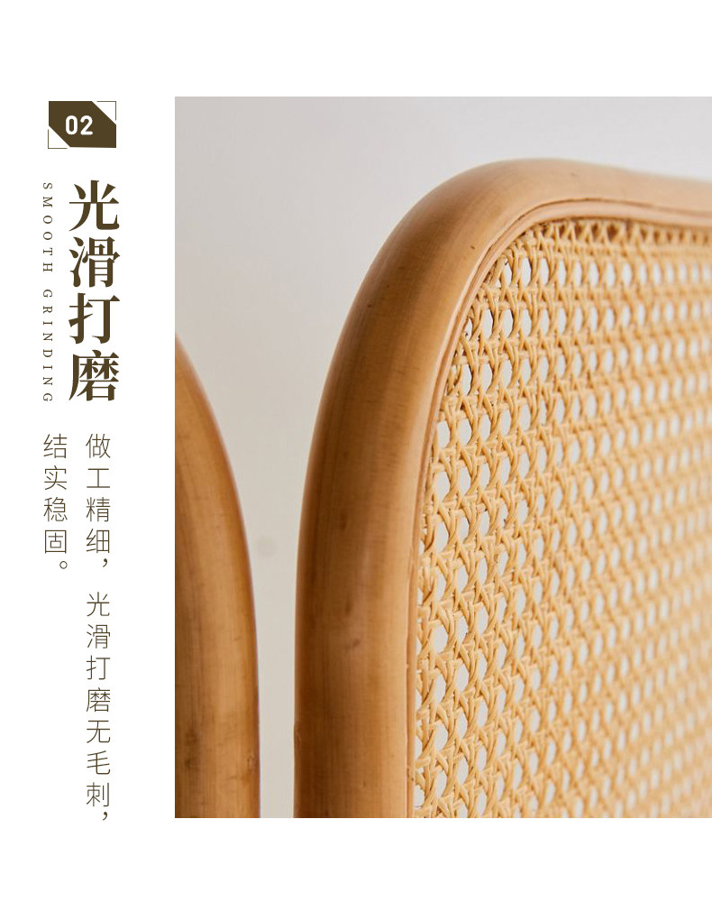 ширма 印尼真藤实木折叠屏风橡木现代简约藤编隔断北欧家用客厅移动折屏 Vines Princess