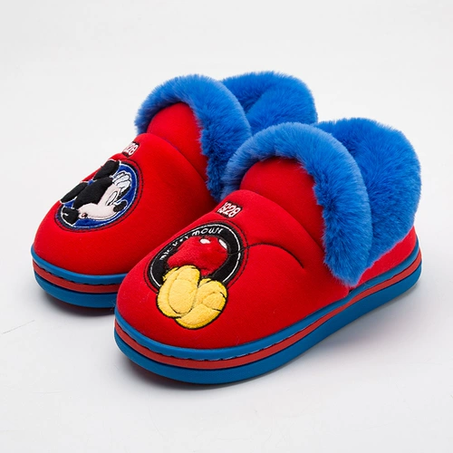 Дисней, детские мультяшные тапочки, демисезонная нескользящая удерживающая тепло обувь для девочек для мальчиков