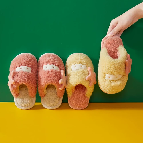 Детские демисезонные удерживающие тепло нескользящие милые утепленные тапочки для мальчиков