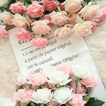 Hand feeling moisturizing simulation rose decoration flower dried flower living room decoration decoration simulation flower fake flower table ornaments