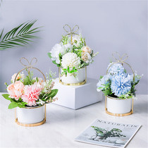 Nordic small Vase ornaments simple silk flower decorations living room table TV cabinet home Ceramic Creative furnishings