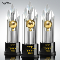 Zhuohe high-grade golf trophy custom-made creative one-hole total champion runner-up third Trophy