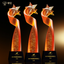 Zhuohe high-grade glass trophy customized creative enterprise company annual meeting outstanding employee star prize