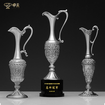 Zhuohe Metal Trophy Customized Golf Competition Interior Design Annual Meeting Awards Guxi Vase Trophy