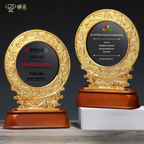 Zhuohe metal trophy medal custom creative retro literary and art medal authorization card Acrylic standing card certificate spot