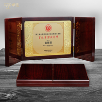 Zhuohe metal medal custom donation collection Honor certificate Wooden certificate souvenir custom Chinese wooden medal