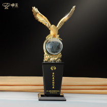 Trophy Customized Global Elite Awards High-end Metal Eagle Crystal Prizes Creative Grand Show Golden Eagle Award