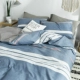 Net bông đỏ khỏa thân rửa sạch bông denim giường bông vải quilt nữ ký túc xá khăn trải giường ba mảnh đơn giản - Bộ đồ giường bốn mảnh