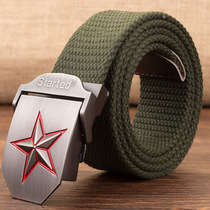 Young students Tactical canvas belts Men and women Automatic buckle knitted pants Belts Outdoor Leisure Belt Army Training Belts