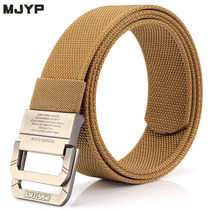 Military training casual woven belt canvas students double ring buckle mens outdoor nylon pants belt Womens belt male youth