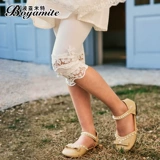 Леггинсы, штаны, детская белая кружевная летняя одежда для девочек, облегающий крой, коллекция 2022, в западном стиле