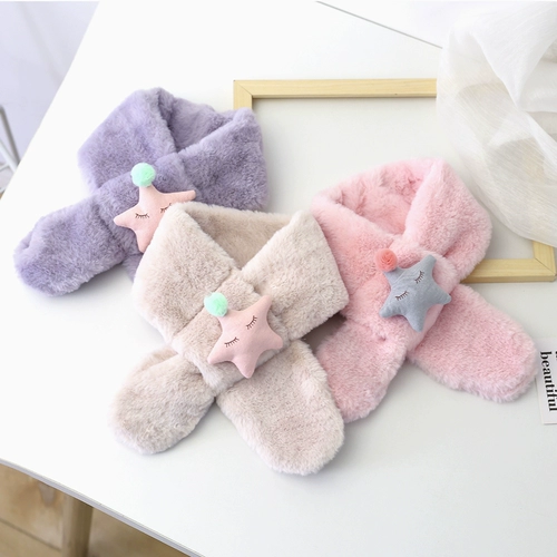 Детский бархатный демисезонный мультяшный милый шарф, удерживающий тепло зимний шарф-платок подходит для мужчин и женщин