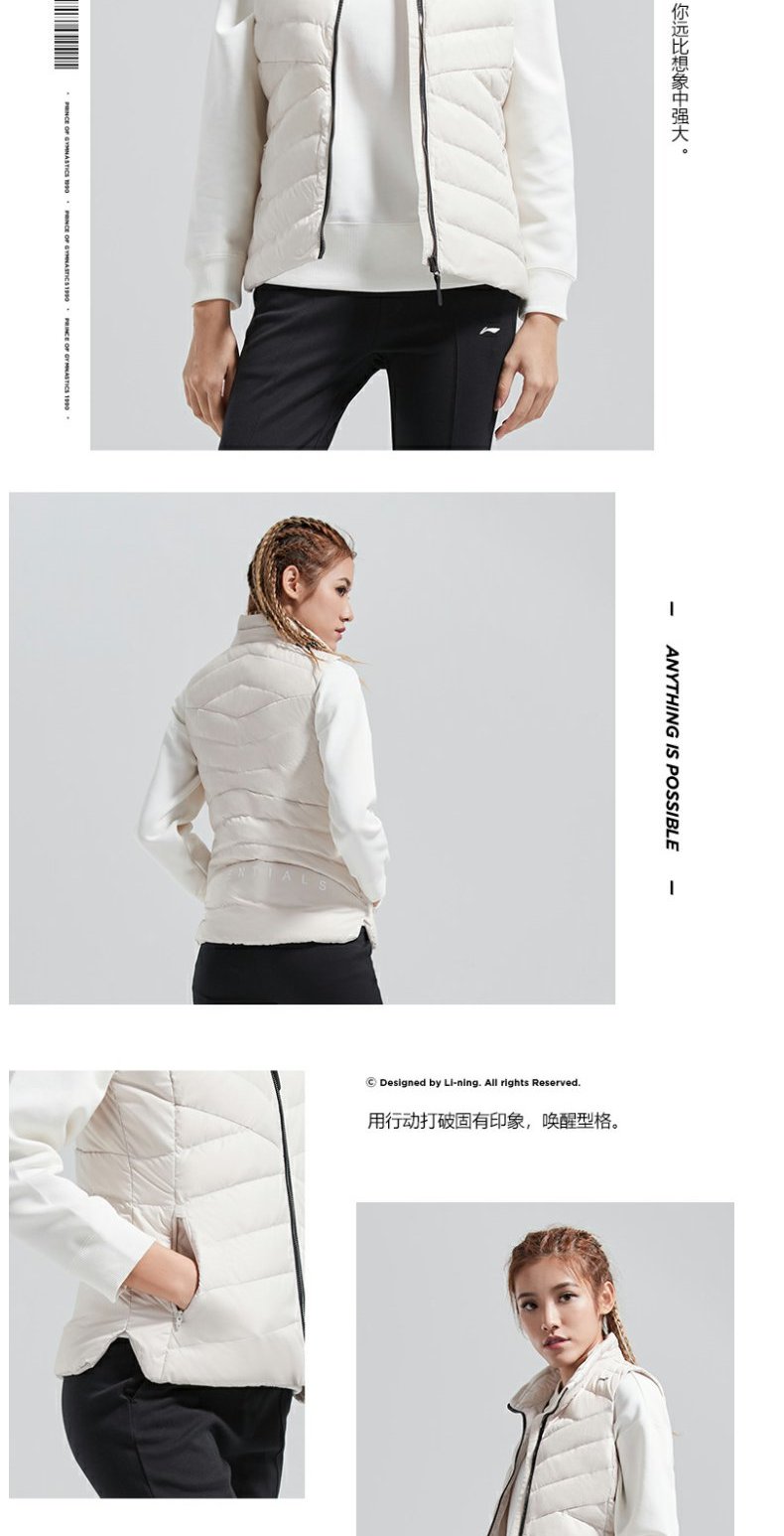 Li Ning down vest nữ 2018 mùa đông mới nhẹ nhàng màu trắng xuống quần áo thể thao ngắn tập thể thao nữ áo khoác thể thao nam nike