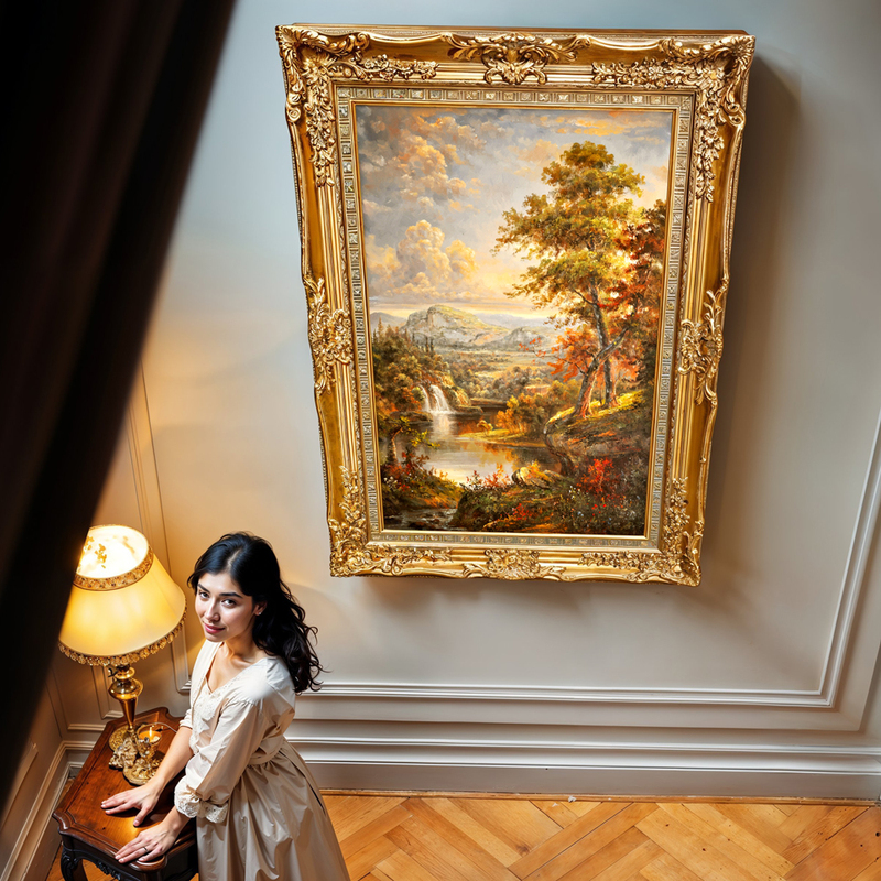 Entrance Fantasy Mural Corridor Aisle European Decorative Painting Cornucopia Entrance Landscape Landscape Hanging Painting Handmade Oil Painting
