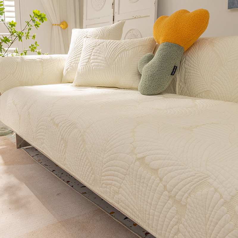 Nine cats four seasons pure cotton sofa cushion solid color Nordic sofa cushion modern non-slip cotton fabric sofa cushion